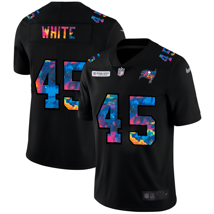 NFL Tampa Bay Buccaneers #45 Devin White Men Nike MultiColor Black 2020 Crucial Catch Vapor Untouchable Limited Jersey->tampa bay buccaneers->NFL Jersey